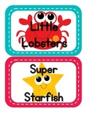 Ocean Themed Table Signs (animal edition)