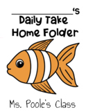 Ocean Themed Take Home Folder (Editable+ 4 Ocean Animals)