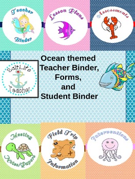 Preview of Ocean Themed Teacher Binder and More