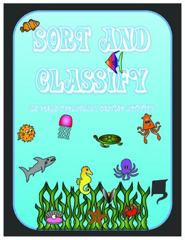 Preview of Ocean Themed Vocabulary Sort and Classify Activity/Literacy Center
