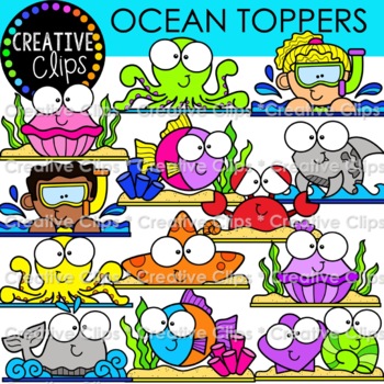Preview of Ocean Toppers Clipart {Ocean Clipart}