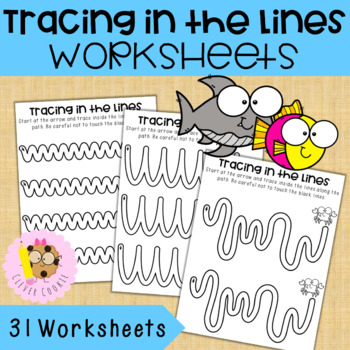 ocean tracing in the lines worksheets fine motor skills pencil control