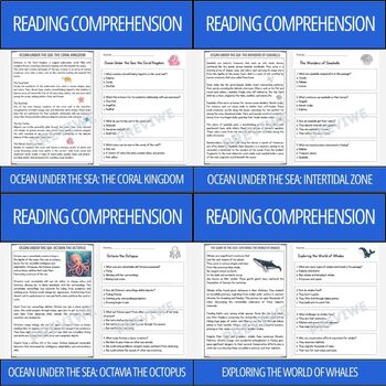 Preview of Ocean Under the Sea - Reading Comprehension Activity BUNDLE 3rd 4th 5th Grade