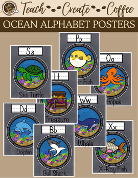 Preview of Ocean/Under the Sea Themed Alphabet Posters