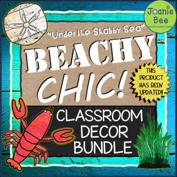 Preview of Ocean Underwater Theme ("Under the Shabby Sea") Classroom Decor BUNDLE