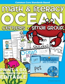 Preview of Ocean Math and Literacy Centers and Small Group Materials