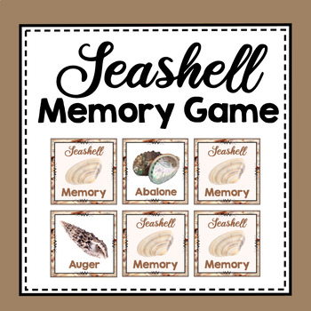 Preview of Seashell Memory Game | Seashell Memory Activity | Ocean Unit Study Activity