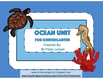 Ocean Unit for Kindergarten by Brittany Larsen | TpT