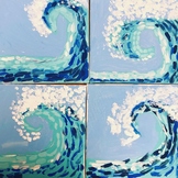 OCEAN WAVE PAINTING ART LESSON Grade K-8