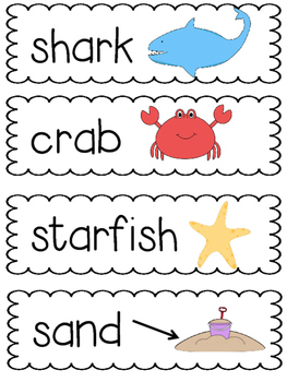 Preview of Ocean Word Cards ~ FREEBIE