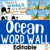 Ocean Theme: Editable Word Wall or Sound Wall Bulletin Board Set