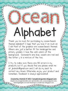 Preview of Ocean and Beach Theme Alphabet-#2