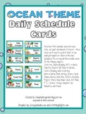 Ocean and Beach Theme Daily Schedule Cards