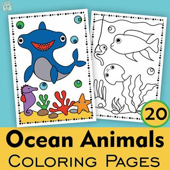 Preview of Ocean and Sea Animals Coloring Pages for Kindergarten | Under the Sea