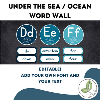 Preview of Ocean class decor alphabet word wall
