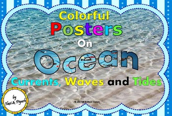Preview of Ocean currents,waves and tides Colorful Posters for Classroom