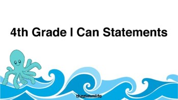 Preview of Ocean themed (4th Grade) I Can Statements