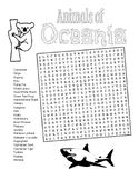 Oceania Animals Word Search FUN for Early Finishers