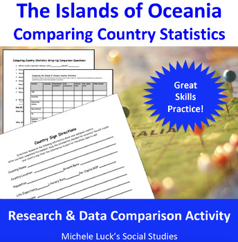 Preview of Oceania Comparing Country Statistics Geography Research Inquiry Activity