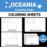 Flags of Australia and Oceania Countries, 14 Coloring Shee