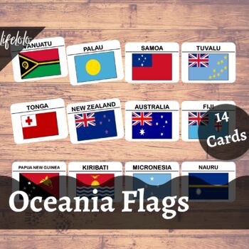 Preview of Oceania Flags - 14 Flash Cards | Homeschooling | Montessori Geography