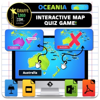 Preview of Oceania Interactive World Geography Game & Map Quiz