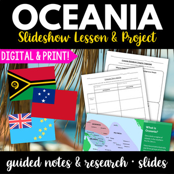 Preview of Oceania Geography Slideshow Lesson & Project