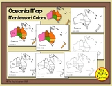Oceania Map (Montessori Colors) Printable - Includes traci