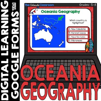 Preview of Oceania Map and Geography DIGITAL Cards Freebie | Google