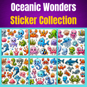 Preview of Oceanic Wonders Sticker Collection for Children.