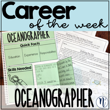 Preview of Oceanographer Career Study - Career of the Week