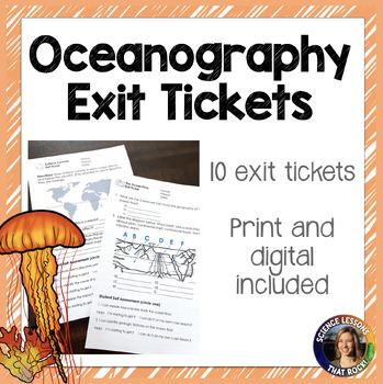 Preview of Oceanography Exit Tickets
