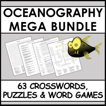 Preview of Oceanography Puzzles and Games MEGA BUNDLE | Ready to PRINT and PLAY