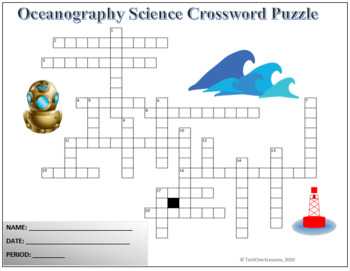 Oceanography Science Crossword Puzzle Activity Worksheet by TechCheck