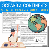 Oceans & Continents, Land & Sea Social Studies Reading and