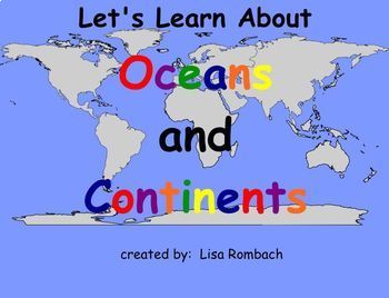 Preview of Oceans & Continents Social Studies SmartBoard Lesson Primary Grades
