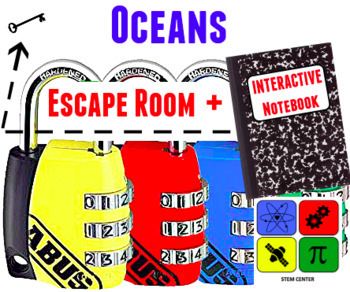 Preview of Oceans Escape Room and Water Interactive Notebook