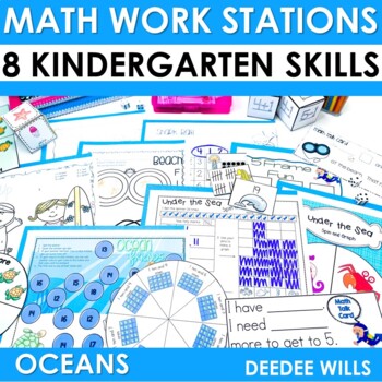Preview of Ocean Hands On Math Activities and Math Games for Kindergarten Math Stations