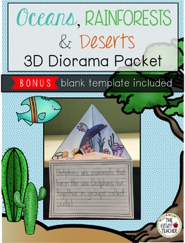 Preview of Oceans, Rainforests & Deserts 3D Diorama/Triorama Packet
