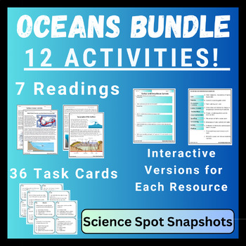 Preview of Oceans -  Reading Comprehension & Task Cards Bundle - Print & Digital Resources