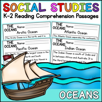 Preview of Oceans Social Studies Reading Comprehension Passages K-2