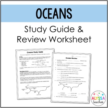 Preview of Oceans Study Guide and Review Worksheet (SOL 4.7)