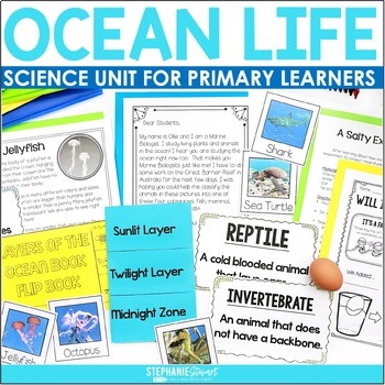 Preview of Oceans Unit - Ocean Animals Reading Passages, Vocabulary, & Ocean Activities