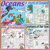 Oceans and Sea Animal Puzzle Bundle with 3 Vocabulary Rich