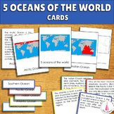 5 Oceans of the World 4-part Cards | Montessori 3-part Car