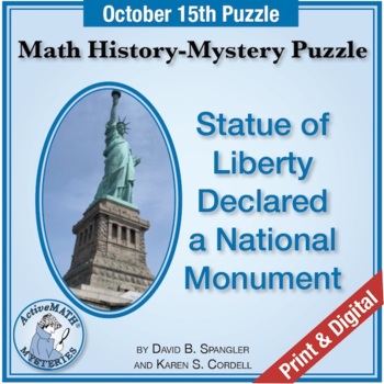 Preview of Oct. 15 Math History-Mystery Puzzle: Statue of Liberty Becomes National Monument