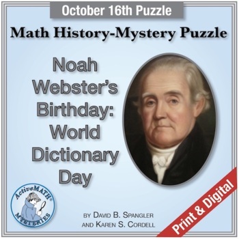 Preview of Oct. 16 Math & Literature Puzzle: Noah Webster, Dictionary Author | Mixed Review