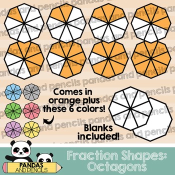 Octagon Fractions Clip Art Thick Lines By Pandas And Pencils Tpt