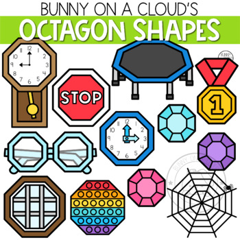 Octagon Shapes Clipart by Bunny On A Cloud by Bunny On A Cloud | TpT