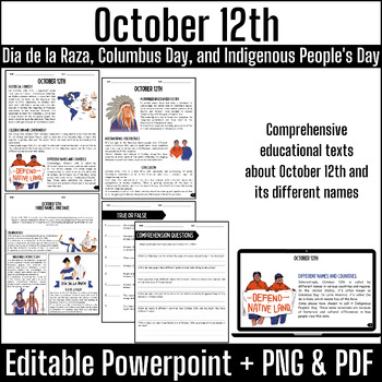 Preview of October 12th | Indigenous People day, Columbus Day Reading comprehension